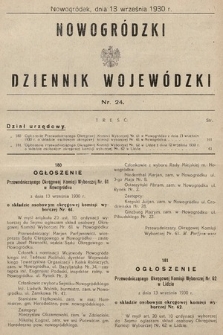 Nowogródzki Dziennik Wojewódzki. 1930, nr 24