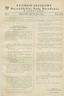 Dziennik Urzędowy Wojewódzkiej Rady Narodowej w Jeleniej Górze. 1981, nr 4 (25 maja)