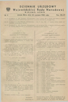 Dziennik Urzędowy Wojewódzkiej Rady Narodowej w Jeleniej Górze. 1982, nr 5 (20 czerwca)