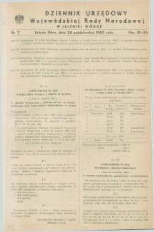 Dziennik Urzędowy Wojewódzkiej Rady Narodowej w Jeleniej Górze. 1982, nr 7 (28 października)