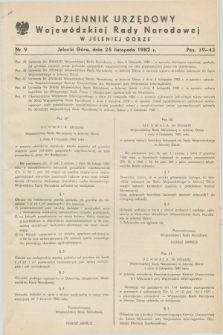 Dziennik Urzędowy Wojewódzkiej Rady Narodowej w Jeleniej Górze. 1982, nr 9 (25 listopada)