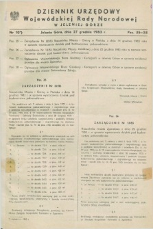 Dziennik Urzędowy Wojewódzkiej Rady Narodowej w Jeleniej Górze. 1983, nr 10 (27 grudnia)