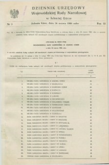 Dziennik Urzędowy Wojewódzkiej Rady Narodowej w Jeleniej Górze. 1984, nr 3 (26 marca)