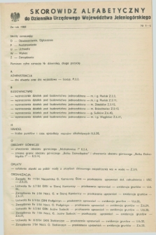 Dziennik Urzędowy Województwa Jeleniogórskiego. 1984, Skorowidz alfabetyczny