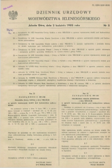 Dziennik Urzędowy Województwa Jeleniogórskiego. 1985, nr 5 (3 kwietnia)