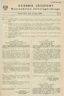 Dziennik Urzędowy Województwa Jeleniogórskiego. 1985, nr 9 (15 lipca)