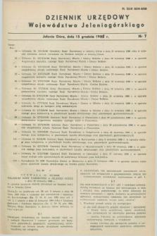 Dziennik Urzędowy Województwa Jeleniogórskiego. 1986, nr 7 (15 grudnia)