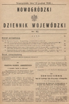 Nowogródzki Dziennik Wojewódzki. 1930, nr 32