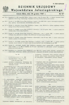 Dziennik Urzędowy Województwa Jeleniogórskiego. 1987, nr 15 (30 grudnia)