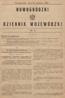 Nowogródzki Dziennik Wojewódzki. 1931, nr 3