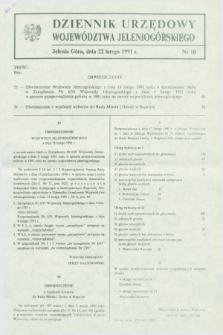 Dziennik Urzędowy Województwa Jeleniogórskiego. 1991, nr 10 (22 lutego)