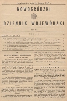 Nowogródzki Dziennik Wojewódzki. 1931, nr 5