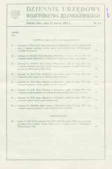 Dziennik Urzędowy Województwa Jeleniogórskiego. 1991, nr 13 (21 marca)