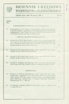 Dziennik Urzędowy Województwa Jeleniogórskiego. 1991, nr 14 (28 marca)