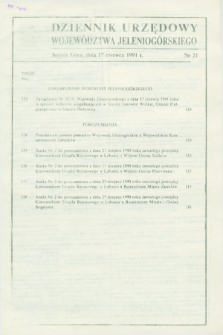 Dziennik Urzędowy Województwa Jeleniogórskiego. 1991, nr 21 (17 czerwca)