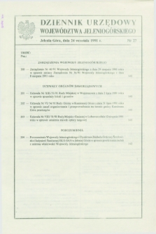 Dziennik Urzędowy Województwa Jeleniogórskiego. 1991, nr 27 (24 września)