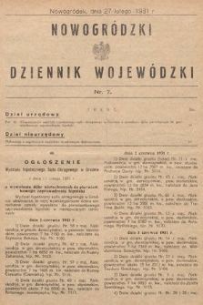 Nowogródzki Dziennik Wojewódzki. 1931, nr 7