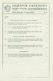 Dziennik Urzędowy Województwa Jeleniogórskiego. 1992, nr 10 (30 kwietnia)