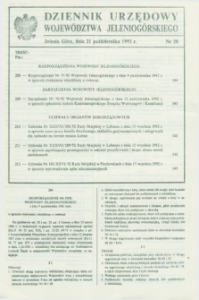 Dziennik Urzędowy Województwa Jeleniogórskiego. 1992, nr 20 (21 października)