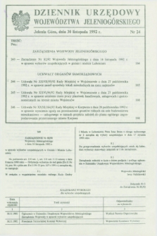 Dziennik Urzędowy Województwa Jeleniogórskiego. 1992, nr 24 (30 listopada)