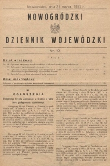 Nowogródzki Dziennik Wojewódzki. 1931, nr 10