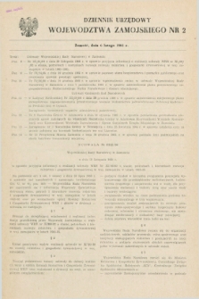 Dziennik Urzędowy Województwa Zamojskiego. 1985, nr 2 (6 lutego)