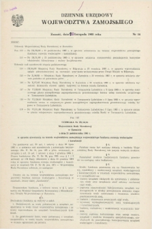 Dziennik Urzędowy Województwa Zamojskiego. 1985, nr 14 (10 listopada)