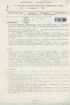 Dziennik Urzędowy Województwa Zamojskiego. 1990, Skorowidz Alfabetyczny do Dziennika Urzędowego Województwa Zamojskiego z 1990 r.