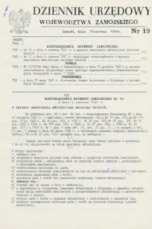 Dziennik Urzędowy Województwa Zamojskiego. 1991, nr 19 (21 czerwca)