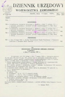 Dziennik Urzędowy Województwa Zamojskiego. 1991, nr 20 (4 lipca)