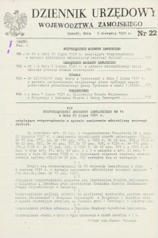 Dziennik Urzędowy Województwa Zamojskiego. 1991, nr 22 (7 sierpnia)