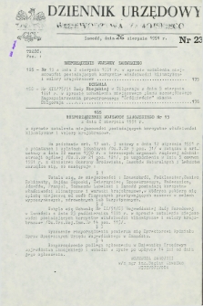 Dziennik Urzędowy Województwa Zamojskiego. 1991, nr 23 (26 sierpnia)
