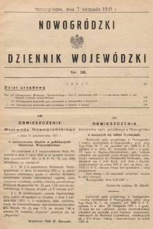 Nowogródzki Dziennik Wojewódzki. 1931, nr 26