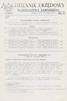 Dziennik Urzędowy Województwa Zamojskiego. 1992, nr 3 (19 lutego)