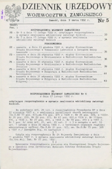Dziennik Urzędowy Województwa Zamojskiego. 1992, nr 5 (9 marca)