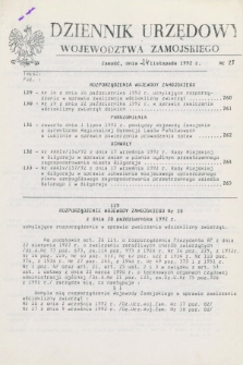 Dziennik Urzędowy Województwa Zamojskiego. 1992, nr 23 (24 listopada)
