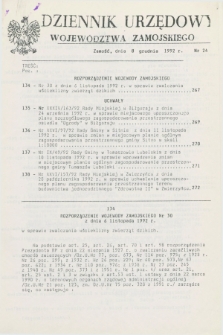 Dziennik Urzędowy Województwa Zamojskiego. 1992, nr 24 (8 grudnia)