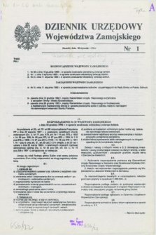 Dziennik Urzędowy Województwa Zamojskiego. 1993, nr 1 (20 stycznia)