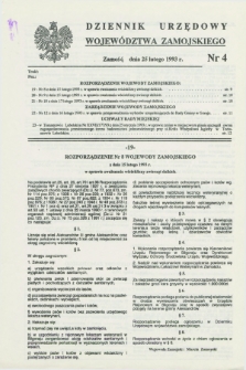 Dziennik Urzędowy Województwa Zamojskiego. 1993, nr 4 (25 lutego)