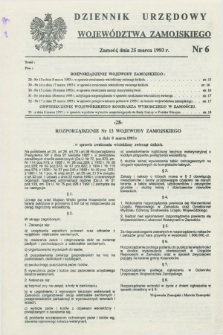 Dziennik Urzędowy Województwa Zamojskiego. 1993, nr 6 (25 marca)