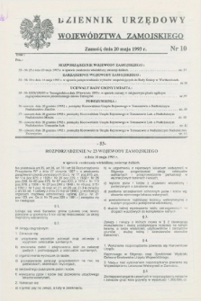 Dziennik Urzędowy Województwa Zamojskiego. 1993, nr 10 (20 maja)