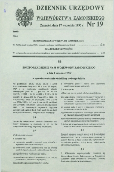 Dziennik Urzędowy Województwa Zamojskiego. 1993, nr 19 (17 września)