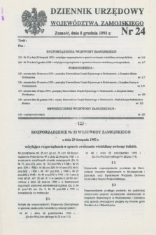 Dziennik Urzędowy Województwa Zamojskiego. 1993, nr 24 (8 grudnia)