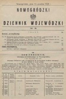 Nowogródzki Dziennik Wojewódzki. 1931, nr 31
