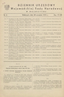 Dziennik Urzędowy Wojewódzkiej Rady Narodowej w Wałbrzychu. 1975, nr 3 (20 września)