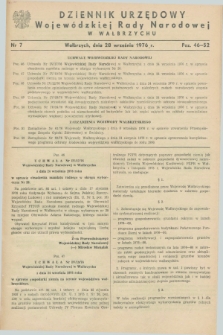 Dziennik Urzędowy Wojewódzkiej Rady Narodowej w Wałbrzychu. 1976, nr 7 (28 września)