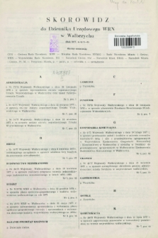Dziennik Urzędowy Wojewódzkiej Rady Narodowej w Wałbrzychu. 1977, Skorowidz do Dziennika Urzędowego WRN w Wałbrzychu (Rok 1977, n-ry 1-9)