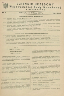 Dziennik Urzędowy Wojewódzkiej Rady Narodowej w Wałbrzychu. 1977, nr 3 (15 lutego)