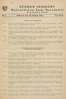 Dziennik Urzędowy Wojewódzkiej Rady Narodowej w Wałbrzychu. 1980, nr 6 (28 listopada)