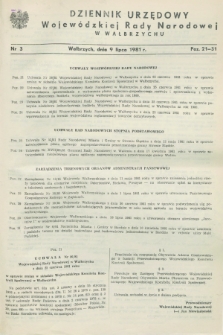 Dziennik Urzędowy Wojewódzkiej Rady Narodowej w Wałbrzychu. 1981, nr 3 (9 lipca)